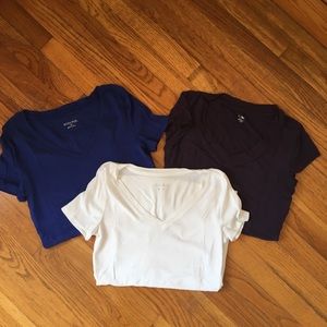 3 Merona V-neck tees